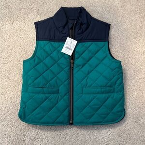 Kids Quilted Vest - Teal and Navy